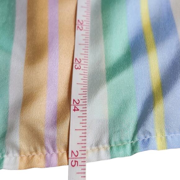 VINTAGE 1980s striped pastel rainbow blouse by Intuitions - Picture 9 of 9